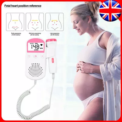 Fetal Doppler Detector Baby Heart Beat Rate Probe Prenatal Monitor Ultrasonic • £17.99