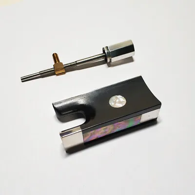 4/4 Violin Frog Silver Parts Ebony Frog Screw Button Bow Abalone Single Eye • $42.75