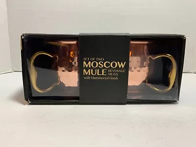 Godinger Set Of Two Moscow Mule Beverage Mugs With Hammered Copper Finish 20oz • $10