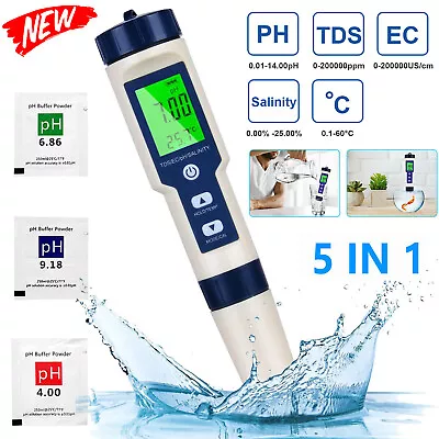 £18.92 • Buy PH Meter Tester Pen Digital Kit Aquarium Water Monitor Pool Portable Hydroponics