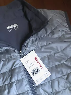 Marmot Variant Vest Mens L Grey Nylon Puffer Quilted Full Zip Jacket Sleeveless • $34.99