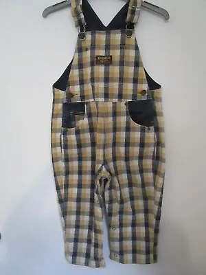 Toddler Boys Oshkosh B’gosh Vintage Plaid Check Overalls Size 2 • $55