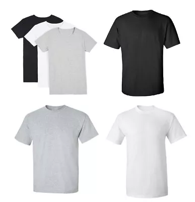 Men's Heavy Premium Cotton Plain Blank T-shirt Basic Tee White Black Grey New AU • $9.99