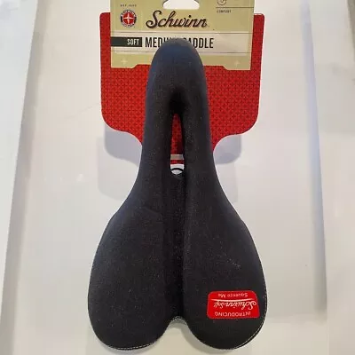 Schwinn Extra Soft Black Bike Seat Medium Bicycle Saddle • $29.95