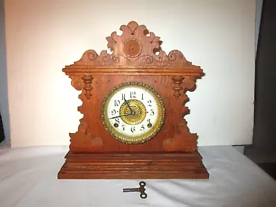 Antique E. Ingraham Co. Bristol Conn. Mantel Clock With Key • $149.95