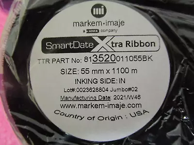 Markem Imaje SmartDate XTra Ribbon 55mmx1100m Black Thermal Transfer Ink - NEW • $34.88