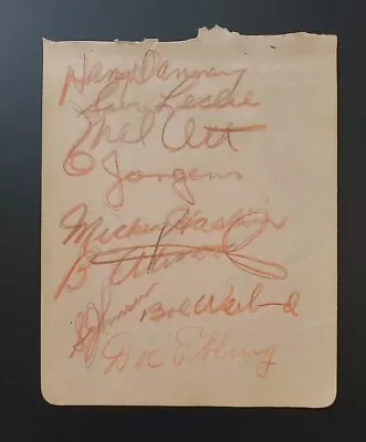 Huge Mel Ott Autograph 5/8  Tall X 3  Long + 11 Others Signed On Page Traced • $475