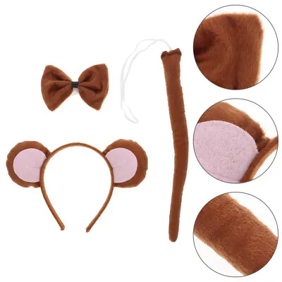  Party Headband Animal Ears For Cosplay Monkey Suit Prom Headpiece Tail Child • £8.98