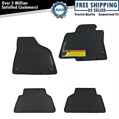 OEM 4 Piece Monster Floor Mat Kit LH RH Front & Rear Black Rubber For VW Tiguan • $148.90