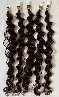 New The Hair Shop I-Tip 808 22  Deep Wave Hair Extensions In 2 Darkest Brown • $64.99