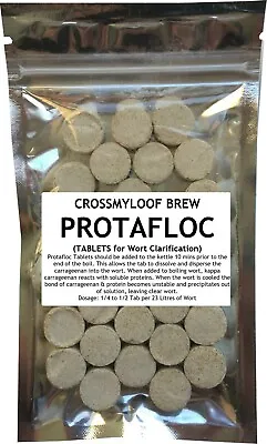 Protafloc Tablets. Beer Wort Finings. Clearing Home Brew. Protofloc Carrageenan • £3.30