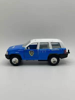 Unbranded Diecast Jeep Cherokee Police Blue/White 1:32ish Scale Pull Back ‘n Go • $6