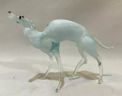 Hand Blown Art Glass Whippet Dog Levretka Italian Greyhound Figurine 2.5  • $35