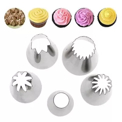 5pcs/Set Large Size Icing Piping Nozzles Tips Pastry Cake Sugarcraft Decorating • £5.69