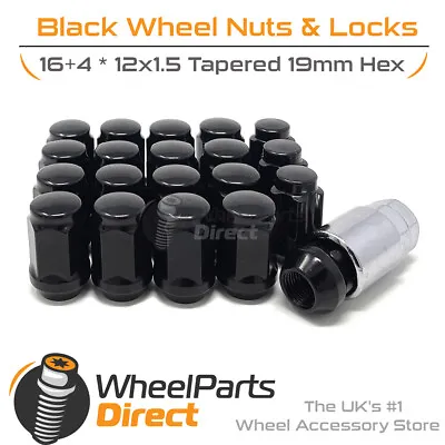 Wheel Nuts & Locks (16+4) Black For Mazda MPV [Mk2] 99-06 On Aftermarket Wheels • $37.88