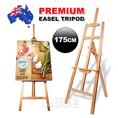 175cm Pine Wood Easel Artist Art Display Painting Shop Tripod Stand Adjustable • $34.95