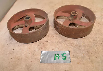 2 Antique Hit & Miss Engine Cart Wheel Industrial Cast Iron Collectible Lot H5 • $79.99