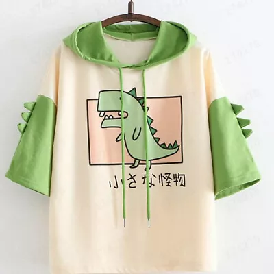 Girl Dinosaur Hoodie Sweatshirt Pullover Top Japanese Mori Kawaii Harajuku • $31.42