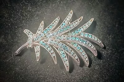 Vintage Crown Trifari Baby Blue Rhinestone Cavalcade Spray Brooch  • $139.99