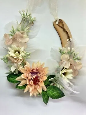 £18 • Buy Handmade Lucky Wedding Horseshoe - Wooden With Artificial Flowers 'October'