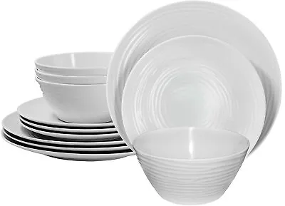 $35.99 • Buy Parhoma White Melamine Plastic Home Dinnerware Set, 12-Piece Service For 4