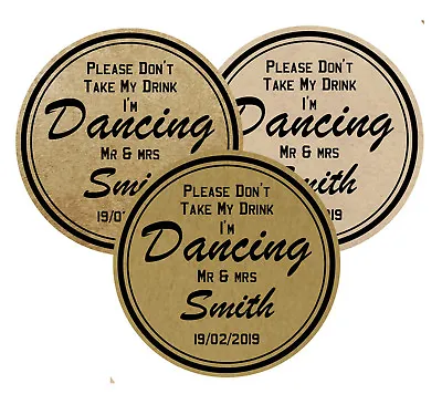 £12.50 • Buy 50 Wedding Vintage Laminated Coasters  Don't Take My Drink I'm Dancing 