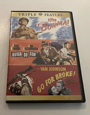 Objective Burma! Never So Few & Go For Broke DVD Errol Flynn & Frank Sinatra • $5