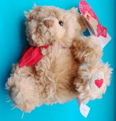 Vintage Russ Berrie Valentine Heart Teddy Bear 6  Red Bowtie Plush BNWT NOS • £3