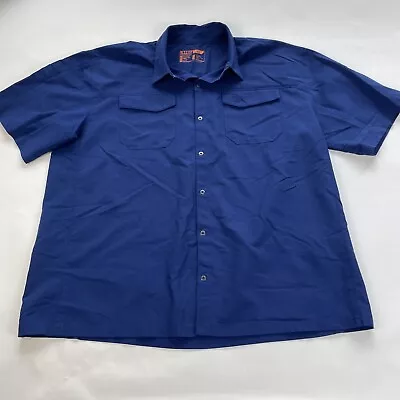 5.11 Tactical Men XL Freedom Flex Blue Short Sleeve Snap Front Vented Shirt • $21.17