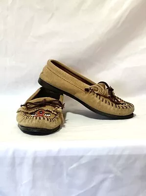 Size 8 MINNETONKA MOCCASIN THUNDERBIRD Beaded Loafer Shoes VINTAGE Women's • $27.99