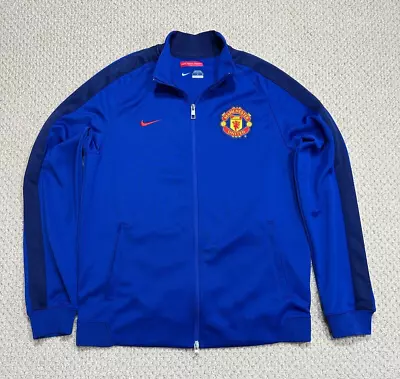 NIKE Manchester United 2014-15 N98 Jacket Size L (Blue) 609175-417 Retro Top • $45.99