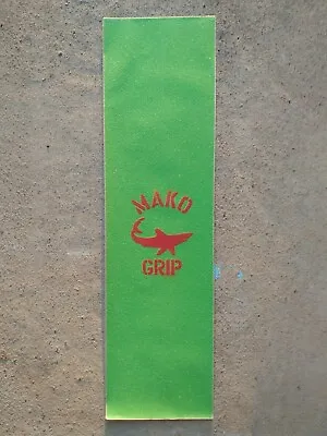 Mako Skateboard Grip Tape Lime W/ Red Stencil Logo 1 Sheet 9x33 Inches NEW • $8.75