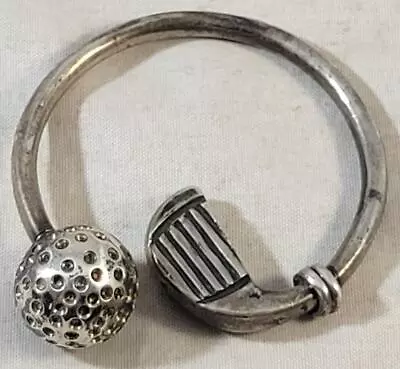 Vintage Sterling Silver Golf Club Ball 925 Mexico Key Ring 22.5g • $30