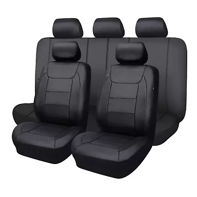 Car Seat Covers PU Leather Full Set Universal Rear Split 40/60 50/50 60/40 Black • $84.99