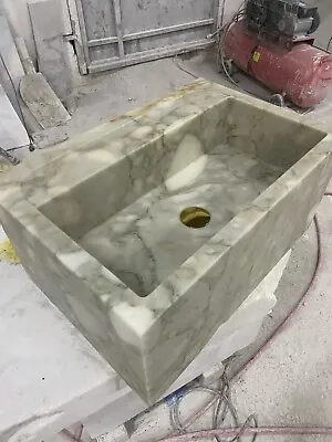 Custom Order Calacatta Monet Marble Sink Wall Mount Marble Vanity • $1999