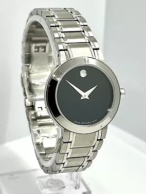 Movado Women's Stiri Silver Stainless Steel Black Dial 28mm Watch 0606192 • $280