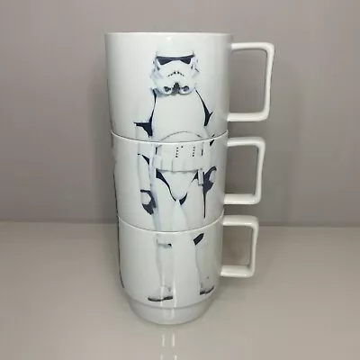 £9.75 • Buy Star Wars Stackable Coffee Mugs Set Of 3 Han Solo Skywalker Stormtrooper Gift