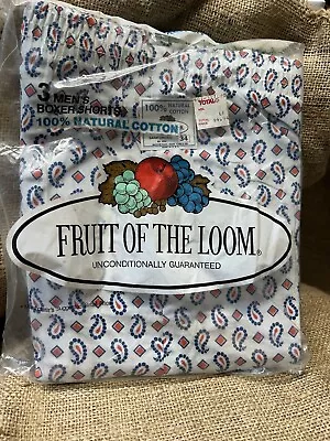 Vintage 1978 Fruit Of The Loom Boxer Shorts 3 Pack Size 34 NOS Underwear • $36