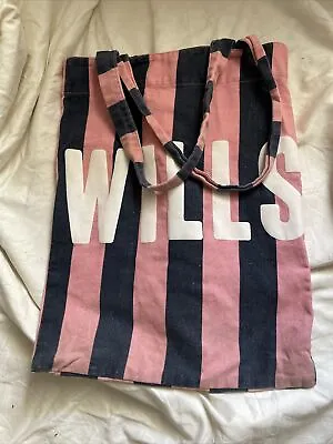 Jack Wills Pink And Blue Stripe Tote Bag • £6