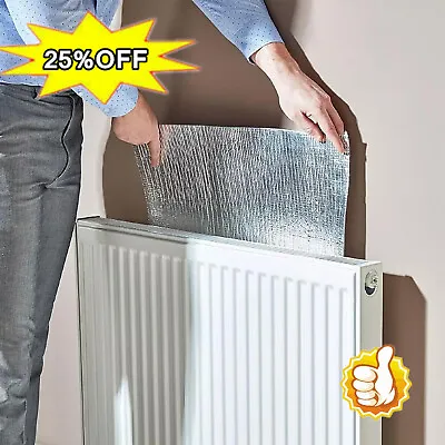 Radiator Heat Reflector Back Foil 5/10M Long Heat Energy Saving Film PadUK • £5.75