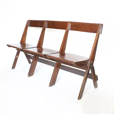 Vintage Three Seater Folding Chapel Chair • £375