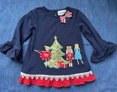 RARE EDITIONS Girls 3T Nutcracker Ballet Top Christmas Applique Sparkle Clara  • $12