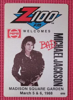 Michael Jackson Cloth Sticker Z100 NYC WHTZ FM Radio 100.3 Bad Tour 1988 MSG • $15