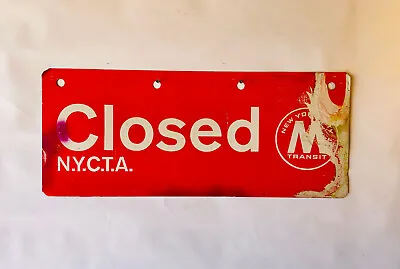 Vintage Metal NYC Subway Sign - CLOSED - New York Transit • $265