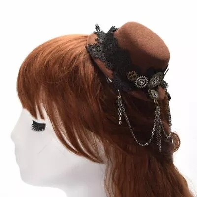 Vintage Hair Clip Hairpin Gear Lace Tassels Mini Hat Steampunk Gothic Headwear • $12.99