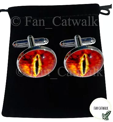 EYE OF SAURON Cufflinks LOTR Hobbit Lord Of The Rings Great Eye Mirkwood Wedding • £14.99