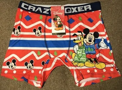 Crazy Boxer L Disney Friends Mickey Mouse Pluto Boxer Briefs Underwear • $9.99