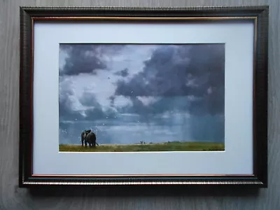 David Shepherd Print 'Elephants And Egrets' FRAMED • £23