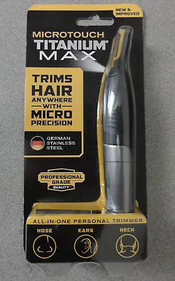 NEW MicroTouch Titanium MAX Light All In One Personal Hair Trimmer W/Battery • $9.95