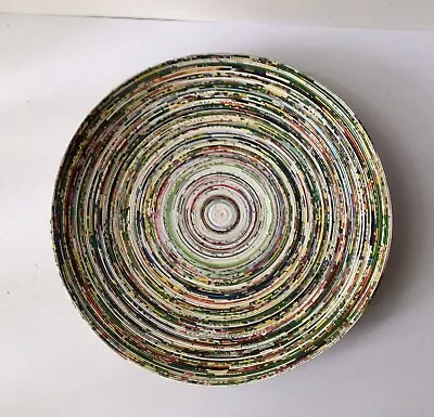 Handmade Paper Basket Plate Magazine Newspaper- 9.25” • $12